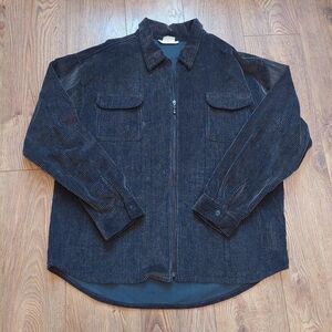 Corduroy Brown Shaket Zip Up Jacket Shirt Cardigan zip up  Xl Made In Canada